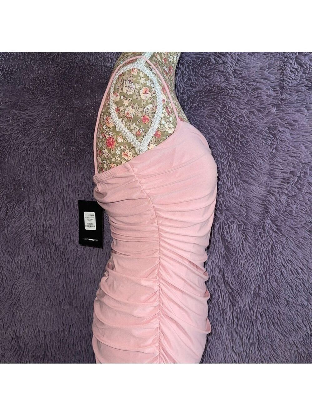 Fashion Nova V Neckline Ruched Sexy Dress - Picture 6 of 7